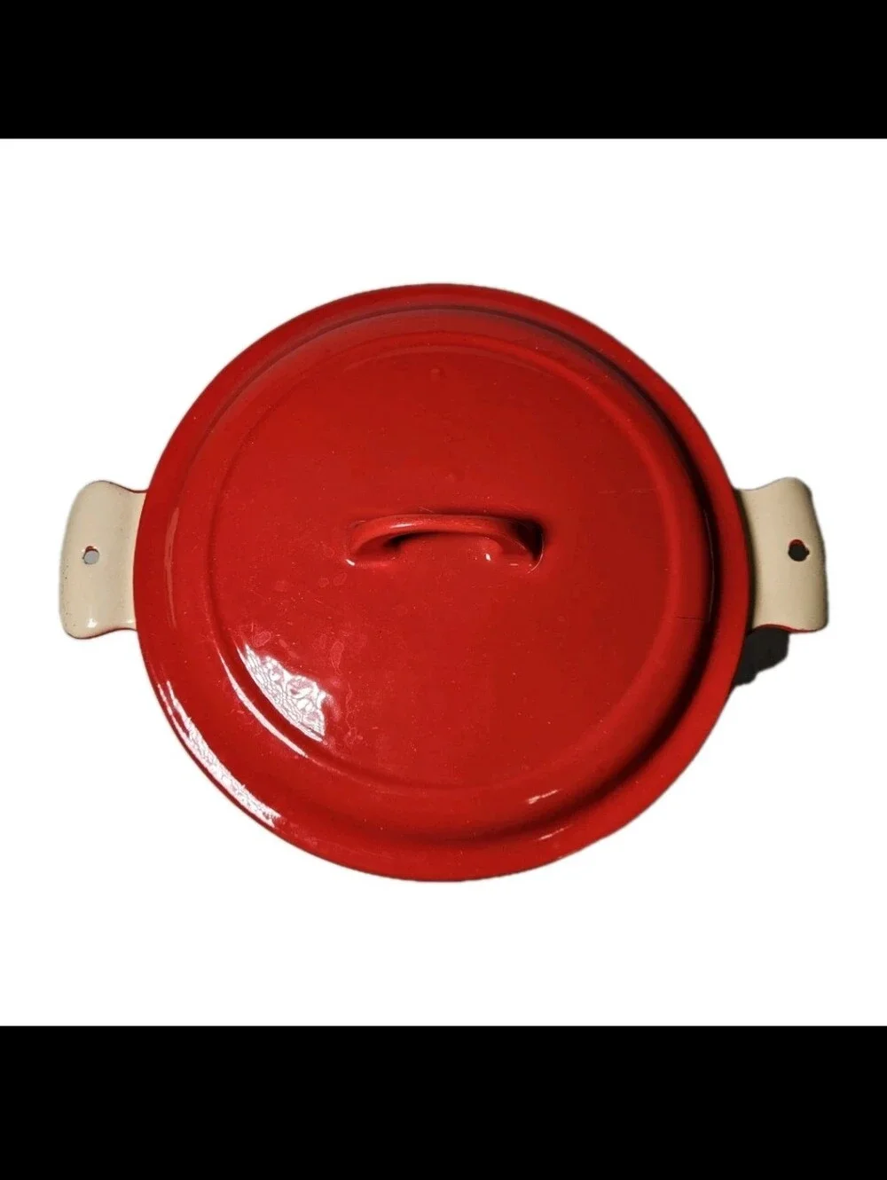 Vtg Griswold 3 Pint Red Enamel Coated Cast Iron Casserole Dish With Lid 88 Erie